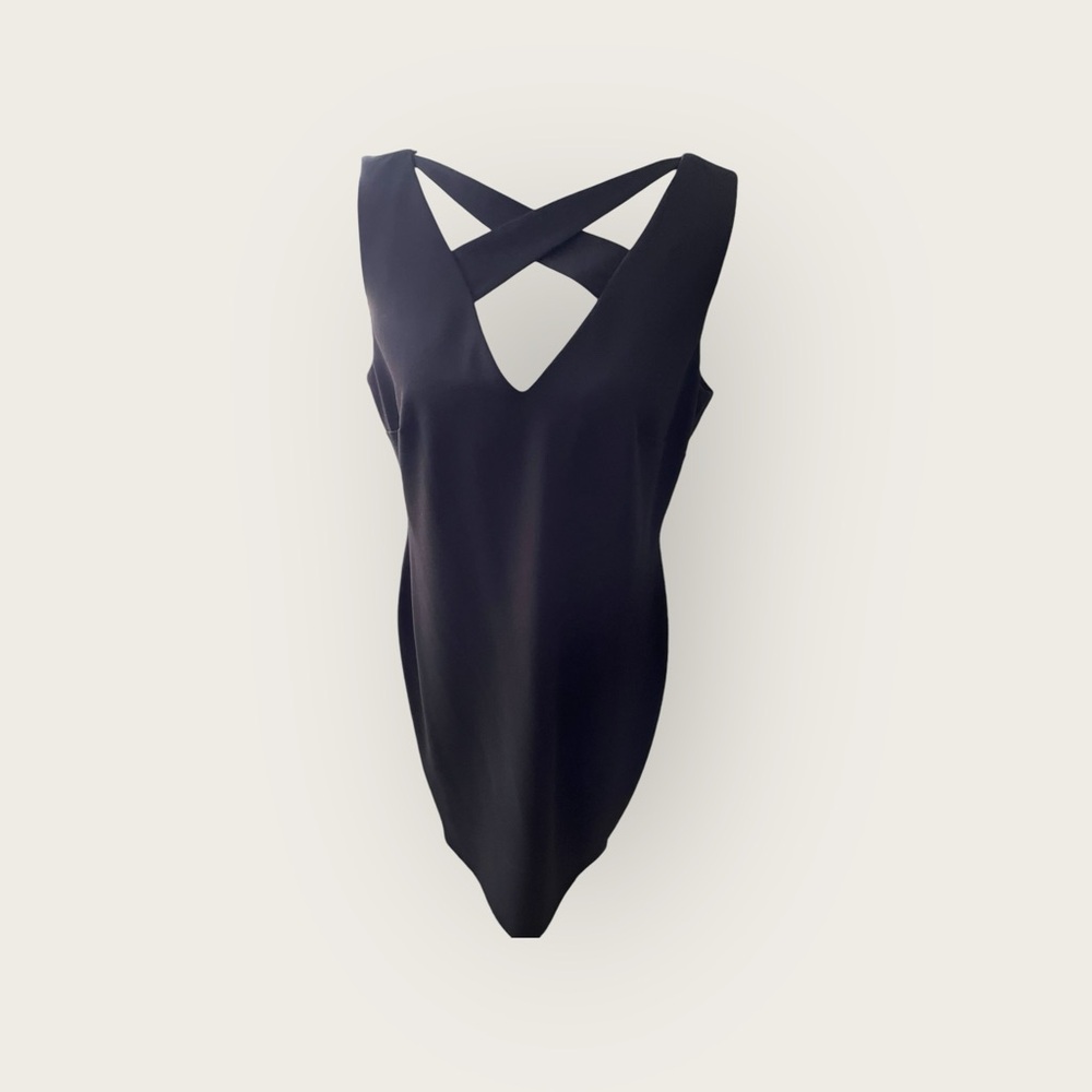 Black Crossover Sleeveless Dress